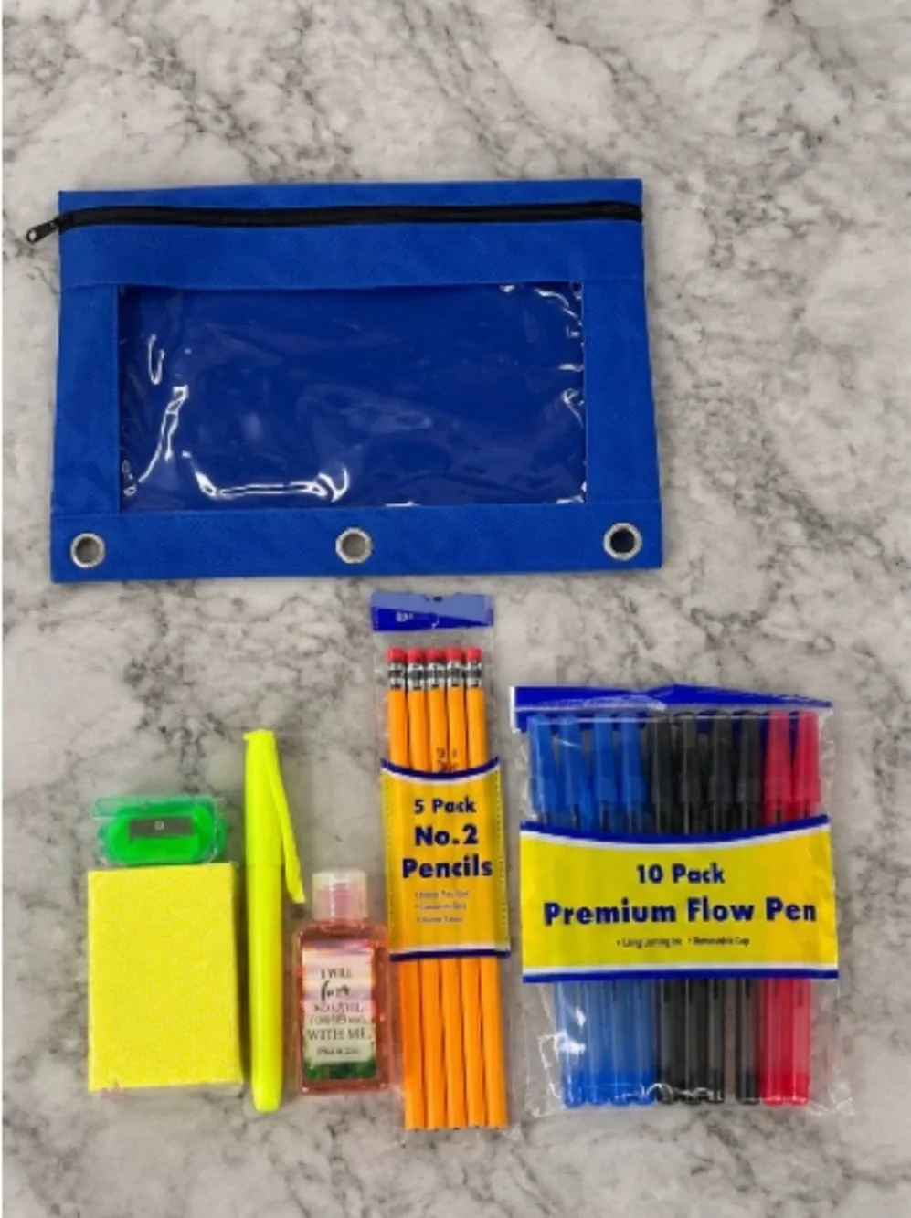 Brand New School Supply Bundle Clear Backpack Student Stationery Kit